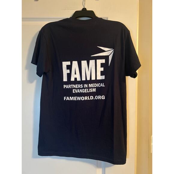 GUC Gildan Dri Blend Men's Cut Black TShirt FAME FAMEWORLD.ORG Size Medium - Picture 2 of 4